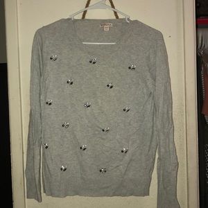 Long sleeve shirt with decorative gems